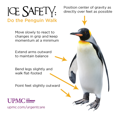 Ice walking safety penguin